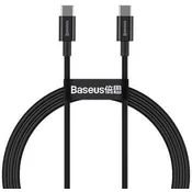 BASEUS kabel tipa C do tipa C PD100W Power Delivery Superior Series Fast Charging CATYS-B01 1 metar crni