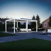 Bioklimatska pergola Antares — Samostoječa/4 x 6/Bela/Električni motor in LED luči