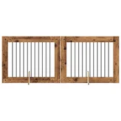 Vidaxl Vrata za pse z stojali 2 szt. Star les 100 x 80 cm