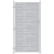 Vidaxl Vrtna vrata s ključavnico srebrna 85 x 174 cm Nerjaveče jeklo