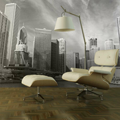 Foto tapeta - Chicago skyline (black and white) 200x154
