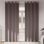 Zavjese za blackout s prstenovima 2 pcs Tamno smeda