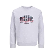 JACK & JONES Majica JJAERO nočno modra/ognjeno rdeča/pegasto bela