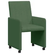 Vidaxl Jedilni stoli s kolesi 2 szt. Siva zelena 57 x 66 x 94 cm