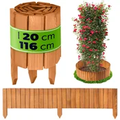 KADAX Lesena vrtna palisada, ograja iz hrastovega lesa 20x116 cm