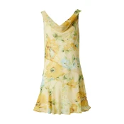 TOPSHOP Koktejl obleka svetlo modra/rumena/svetlo rumena/svetlo zelena