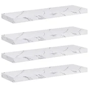 Vidaxl Stenska polica 4 szt. Beli marmor 90 x 23,5 x 4 cm