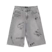 Cropp - Denim kratke hlače z učinkom pranja - siva