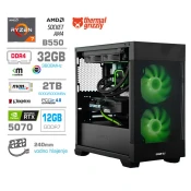 Računalnik MEGA MT S7X R7-5800X/RTX5070/32GB/2TB-4.0/750W/Brez OS/črna RGB + Estetski napajalni kabli [Zelena/Črna]