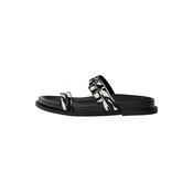 Pull&Bear Nizki natikači ecru/črna