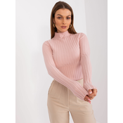 Light pink fitted turtleneck sweater