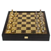 Šah Manopoulos - Classic Metal Staunton, metalni, u drvenoj kutiji, 34 x 34 cm