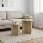 vidaXL Komplet stranskih mizic 2 pcs Sonoma hrast Konstruirano leseno