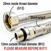 shumee Fleksibilna jeklena pletena cev M12x1/2 dolžine 35 cm