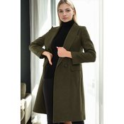 Z6672 DEWBERRY WOMENS COAT-KHAKI-1