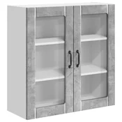 Vidaxl Stenski stekleni omarica LUCCA Betonsko siva 80 x 31 x 80 cm