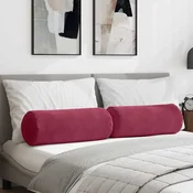 Valjkasti jastucici 2 pcs Vinska crvena O 25 x 70 cm