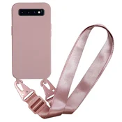 Ovitek Bigcousin s trakom za Samsung Galaxy S10 Plus – roza zaščitni ovitek