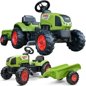 Falk Claas zeleni traktor sa pedalama i prikolicom +truba 2 godine.