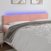 LED uzglavlje ružicasto 200x5x78/88 cm baršunasto