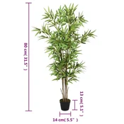 Greatstore Umetno bambusovo drevo 368 listov 80 cm zeleno