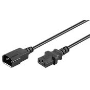 MicroConnect Črn napajalni Kabel C14F - C13M, 0,9M