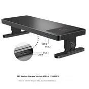 Luwei Postolje za monitor sa USB portom, 54.5x20x10.2 cm, Crno