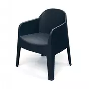 Prosperplast Plastični stol z naslonjali MILANE, ogljeno siv, 60x58x73,5 cm