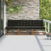 3 Komad Srednja sofa za van Cvrsto drvo akacije i Textilene