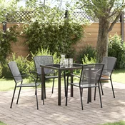Vrtni set za objed 5 pcs Antracit Celik s prahom premazan