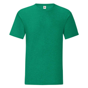 Green mens t-shirt in combed cotton Iconic with Fruit of the Loom sleeve