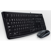 Logitech MK120 Desktop Žičana tastatura, QWERTY standard, Crna