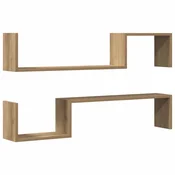 Vidaxl Stenske police 2 kosa artisan hrast 100x15x20 cm inž. les