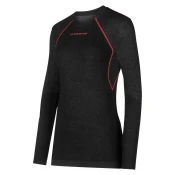Ženska majica z dolgimi rokavi La Sportiva Wool40 Aero, črna/hibiskus (M)