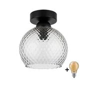 BRILAGI - LED stropno svetlo R GLASS 1xE27/60W/230V precnik 18 cm crna/zadimljeno siva