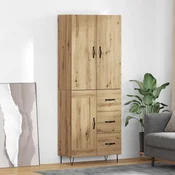Highboard 2 pcs Umjetnicki hrast Inženjersko drvo i staklo