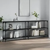 shumee vidaXL Konzolna mizica, črna, 200x29x75 cm, material na osnovi lesa