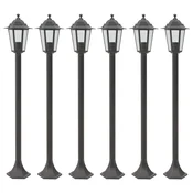 Vidaxl Vrtne ulične svetilke 6 kosov E27 110 cm aluminij bronaste