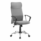 Pisarniški stol, ergonomski stol z oblazinjenim sedežem, sive barve | SONGMICS