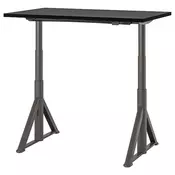 IDASEN Podesivi radni sto, crna/tamnosiva, 120x70 cm