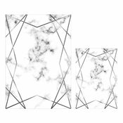 Komplet 2 belih in sivih kopalniških preprog Mila Home Geometric