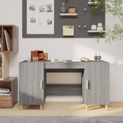vidaXL Pisalna miza siva sonoma 140x50x75 cm inženirski les