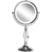 Beliani Kozmetično ogledalo z LED lučko o 18 cm srebrno MAURY