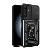 Silikonski ovitek Armor Ring z zaščito kamere za Samsung Galaxy A17 - črn