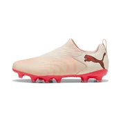 PUMA FUTURE 9 MATCH FG/AG Laceless Football Boots Youth, Shoes, Sugared Almond/White/Ultra Red, 33