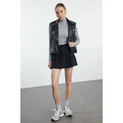 Trendyol Black Pleated Mini Woven Shorts Skirt