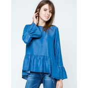 Euphora blouse ala jeans fastened with buttons at the back blue