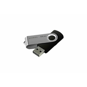 GoodRam USB ključek Goodram UTS2 64 GB Type-A 2.0, črn/srebrn, vrtljiv, hitrost branja 20 MB/s, za Windows, Linux in Mac
