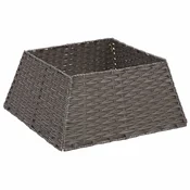 Vidaxl Ovratnik za božično drevo Kvadrat Siva 50 x 50 x 25 cm