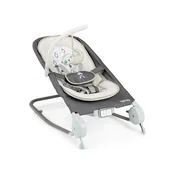 Kids II Ležaljka za bebe Happy Belly Parker 0-6M, Sa masažerom za grceve, Siva